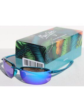 MAUI JIM Hookipa POLARIZED Sunglasses B407-03 Transparent Blue/Maui Blue NEW
